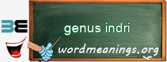 WordMeaning blackboard for genus indri